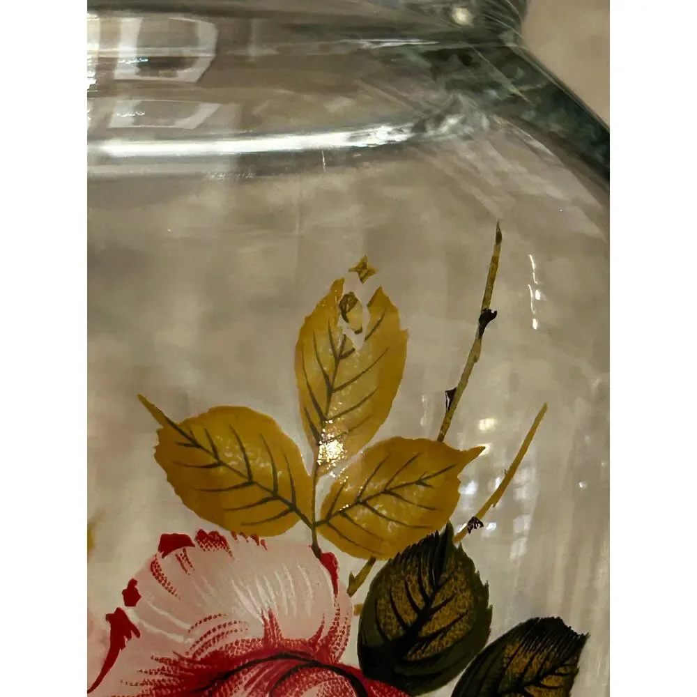 Vintage West Virginia Glass Rose Pitcher with Ice Lip 10